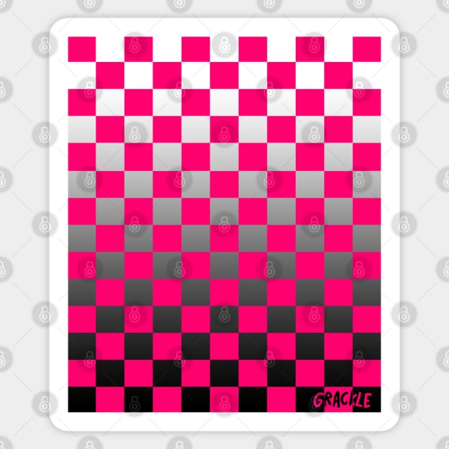 Checkerboard Gradient Sticker by Jan Grackle